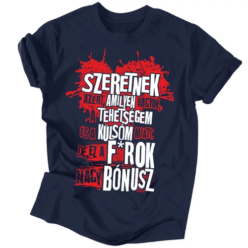 Nagy bónusz férfi póló (sötétkék)