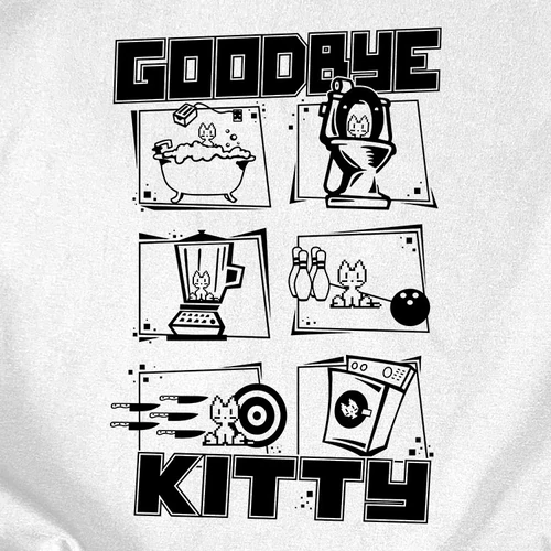 Goodbye Kitty női póló (B_Fehér)