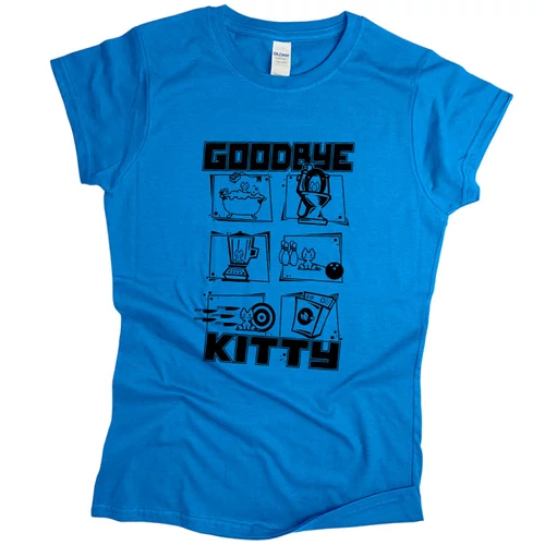 Goodbye Kitty női póló (Türkiz)