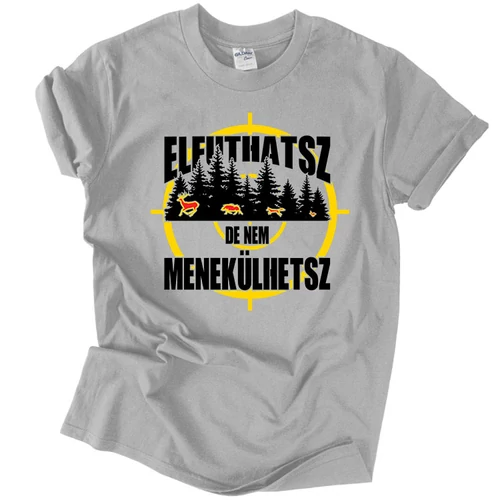 Nem menekülhetsz férfi póló (Szürke)