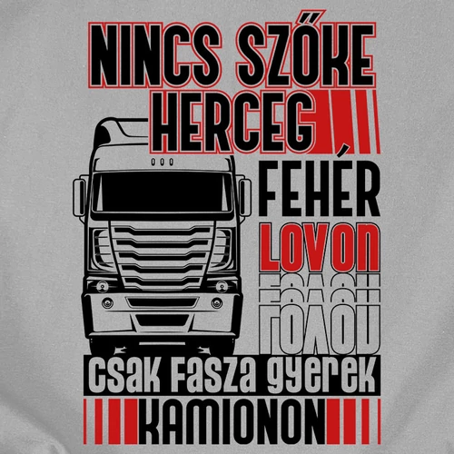 Kamionos fasza gyerek férfi póló (B_szurke)