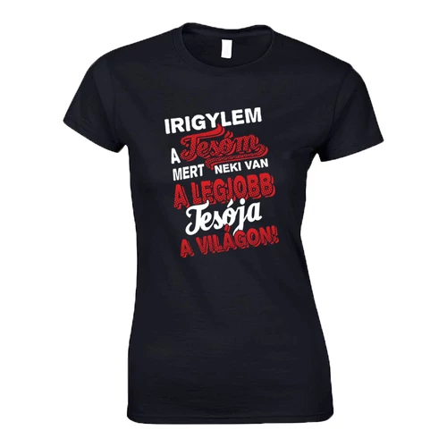 Irigylem a tesóm női póló (fekete)