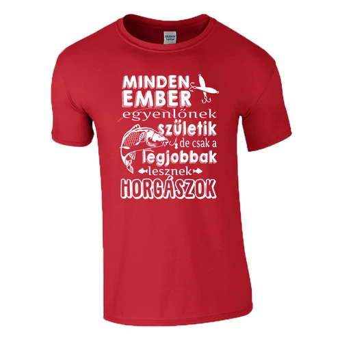 Minden ember horgász póló (Piros)