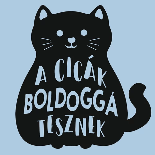 A cicák boldoggá tesznek gyerek póló (B_Világoskék)