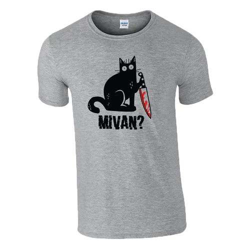 MIVAN cica férfi póló (Szürke)