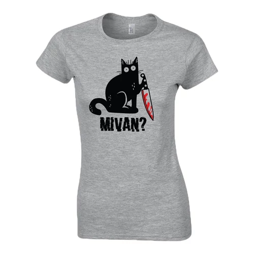 MIVAN cica női póló (Szürke)