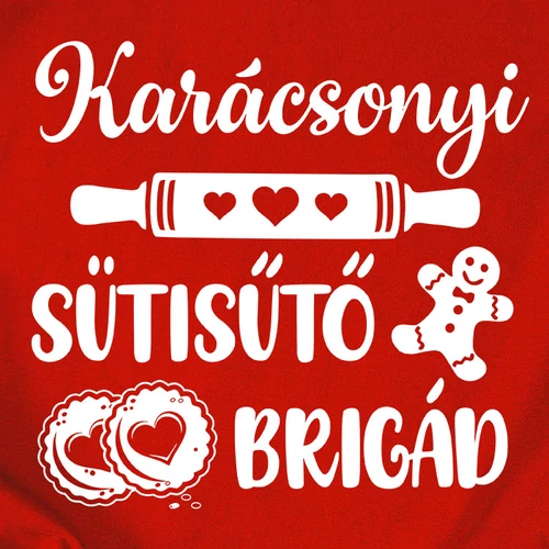 Karácsonyi süti sütő brigád női póló (B_Piros)