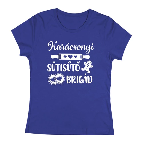 Karácsonyi süti sütő brigád női póló (Királykék)