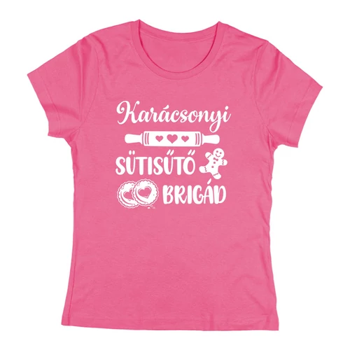 Karácsonyi süti sütő brigád női póló (Rózsaszín)