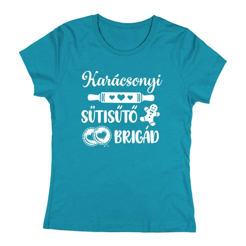 Karácsonyi süti sütő brigád női póló (Türkiz)