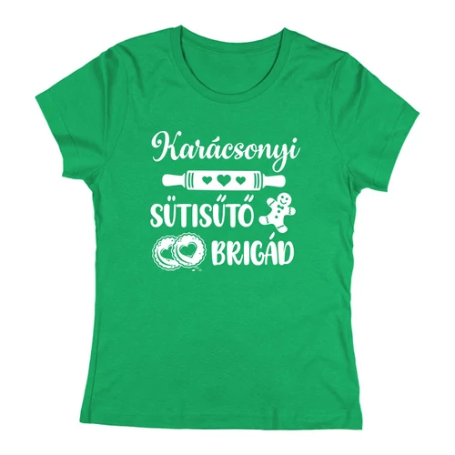 Karácsonyi süti sütő brigád női póló (Zöld)