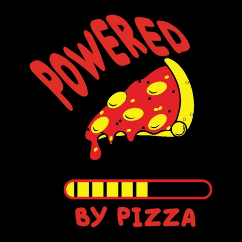 Pizza női póló (B_Fekete)