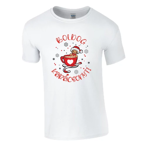 BOLDOG KARÁCSONYT MÉZESKALÁCS  PÓLÓ (FEHÉR)