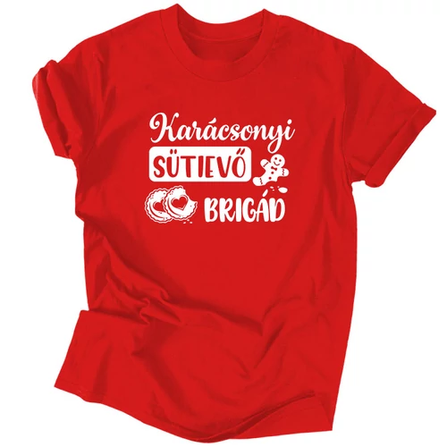 Karácsonyi sütievő brigád póló (Piros)