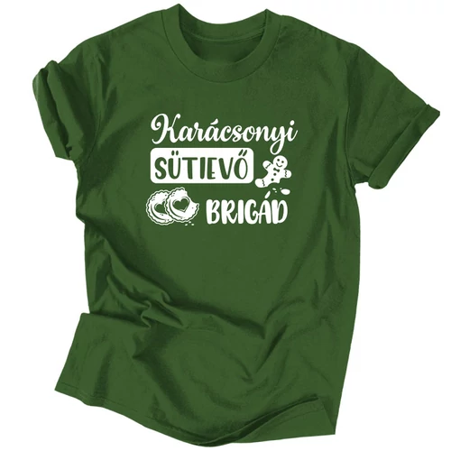 Karácsonyi sütievő brigád póló (Sötétzöld)