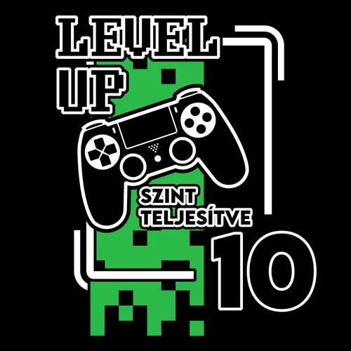 Level Up gyerek póló (B_Fekete)