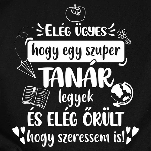 Szuper tanár póló (B_Fekete)