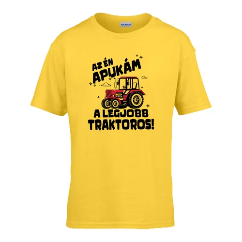 Traktoros az apukám gyerek póló (Citrom)