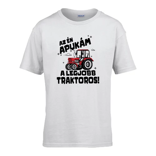 Traktoros az apukám gyerek póló (Fehér)