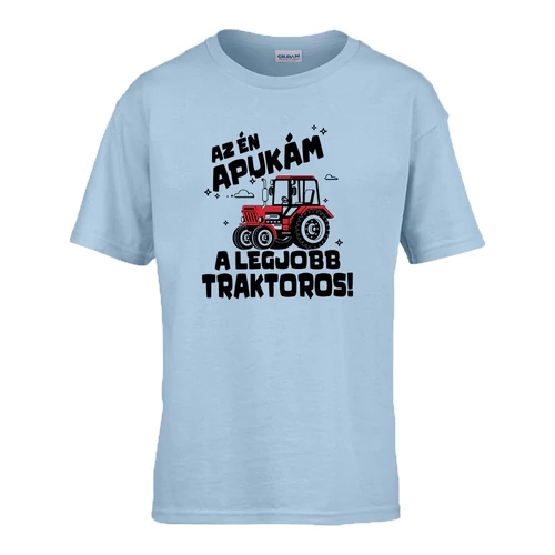 Traktoros az apukám gyerek póló (Világoskék)
