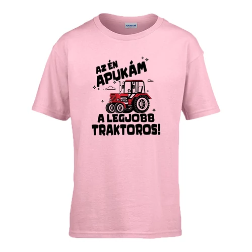 Traktoros az apukám gyerek póló (Világos rózsaszín)