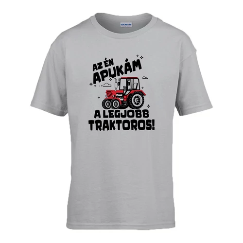 Traktoros az apukám gyerek póló (Szürke)