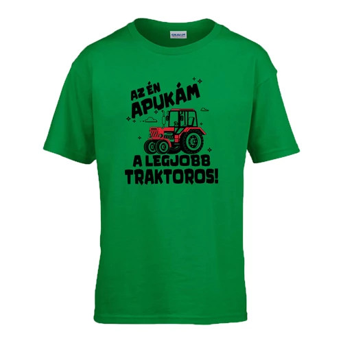 Traktoros az apukám gyerek póló (Zöld)