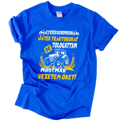 Traktort vezetek póló (Királykék)