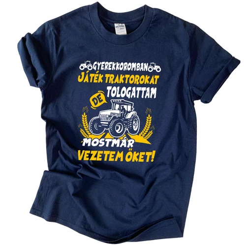 Traktort vezetek póló (Sötétkék)