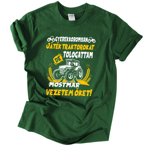 Traktort vezetek póló (Sötétzöld)