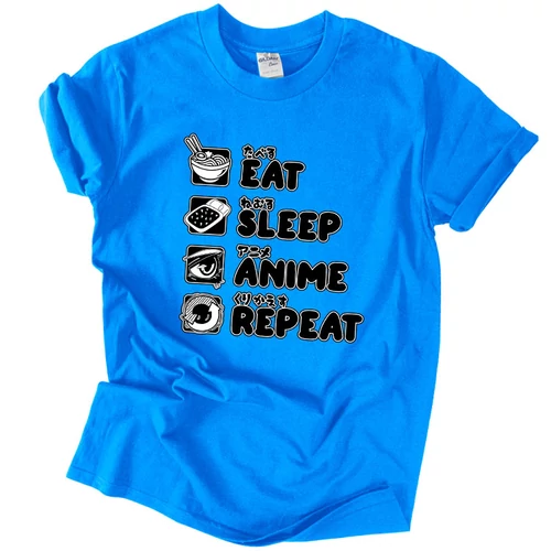 Eat sleep anime repeat póló (Türkiz)