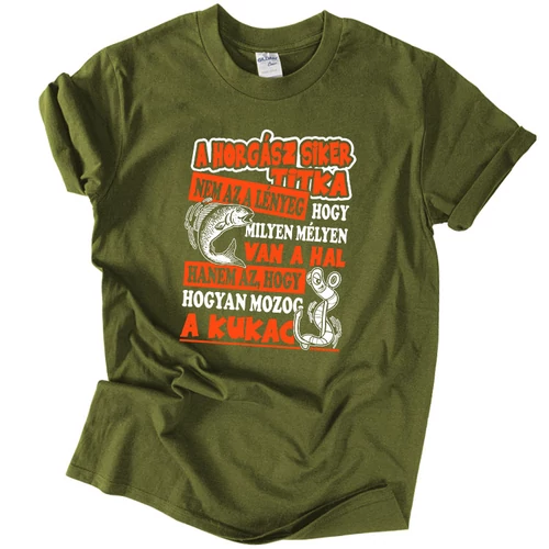 Horgászsiker titka póló (Khaki)