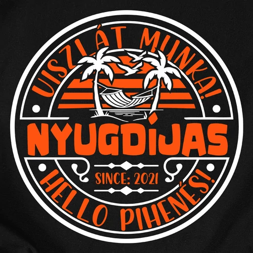 Nyugdíjas női póló (b_Fekete)