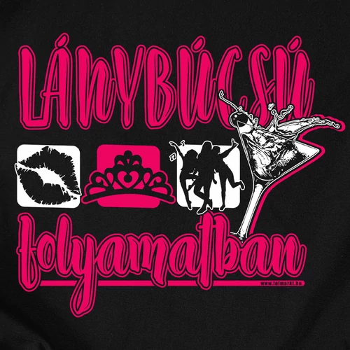 Lánybúcsú party folyamatba női póló (B_Fekete)