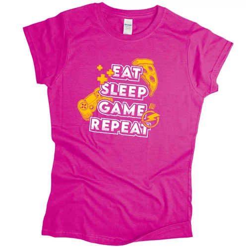 Eat Sleep Game Repeat női póló (Rózsaszín)