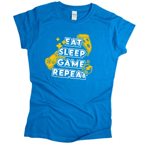 Eat Sleep Game Repeat női póló (Türkiz)