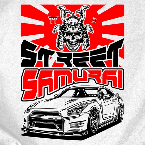Street Samurai férfi póló (B_Fehér)