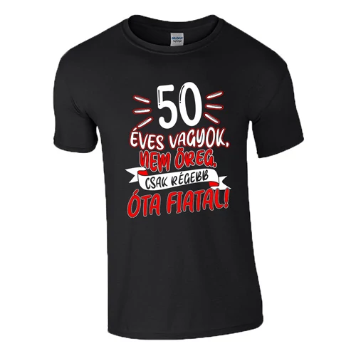 50 éves vagyok férfi póló (fekete)