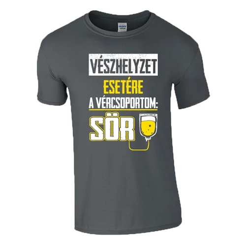 A vércsoportom sör póló (grafit)