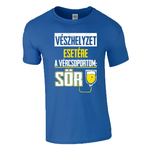 A vércsoportom sör póló (királykék)