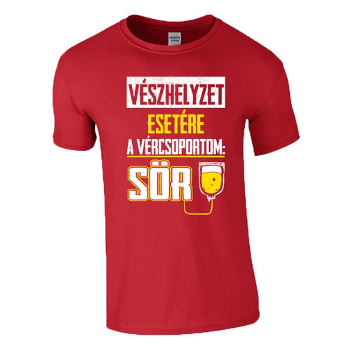 A vércsoportom sör póló (piros)