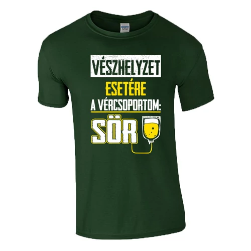 A vércsoportom sör póló (sötétzöld)