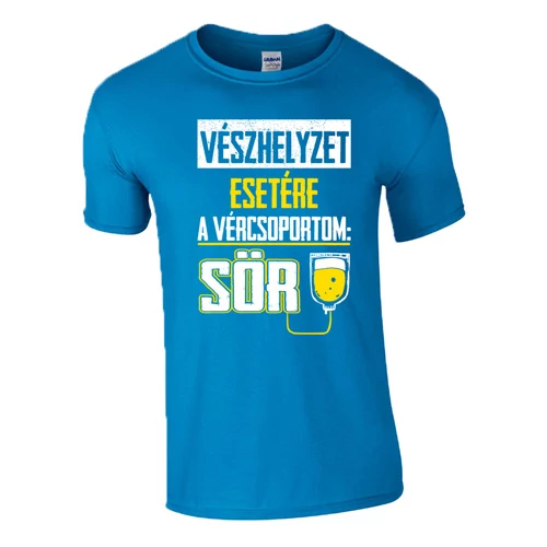 A vércsoportom sör póló (türkiz)