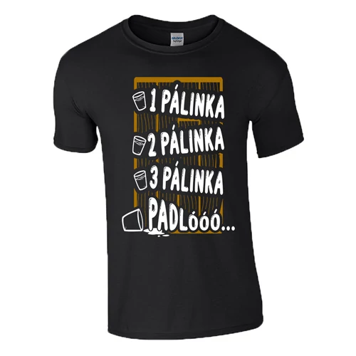 Pálinka-padló férfi póló (Fekete)