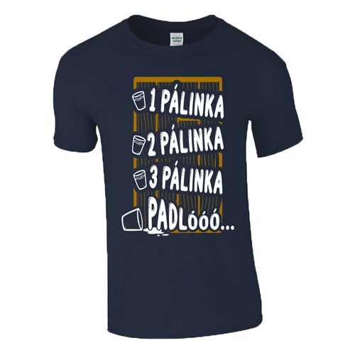 Pálinka-padló férfi póló (Sötétkék)