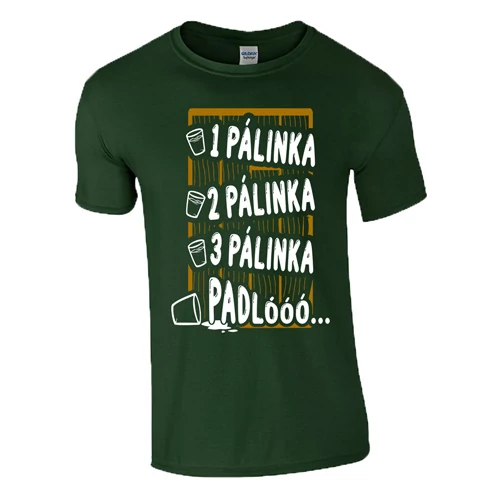 Pálinka-padló férfi póló (Sötétzöld)
