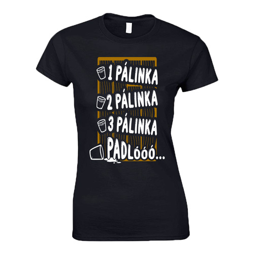 Pálinka-padló női póló (Fekete)