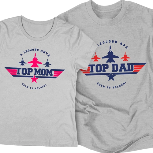 TOP DAD - TOP MOM páros szett (szürke)