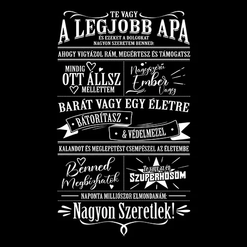 TE VAGY A LEGJOBB APA férfi póló (fekete)