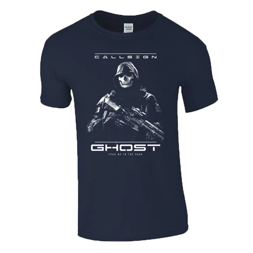 COD GHOST férfi póló (sötétkék)